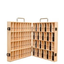 Pure Vie Wooden Essential Oil Storage Box Travel Organizer Case with Bottle C...