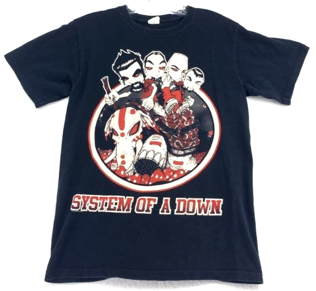 Vintage System Of A Down T-shirt Mens S Black Red Kombucha Mushroom People  Sugar