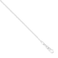 Open Cable Chain Necklace 925 Sterling Silver Lobster Clasp Italy 1.5mm