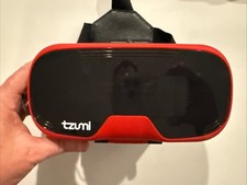 Tzumi Dream Vision Virtual Reality VR Smartphone Headset EarBuds 360 Video, Red
