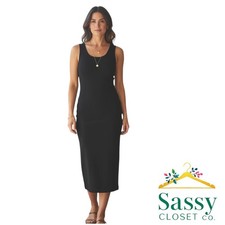 Joie Black Sleeveless Midi Dress Minimalist LBD Stretch Women’s Small EUC