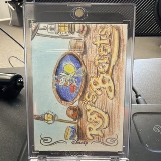 Topps Disneyland 70th Anniversary Sketch Card 1/1 Ray's Berets Tiana's Bayou