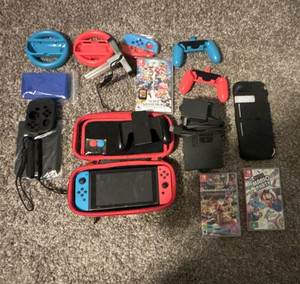 Nintendo Switch Lite Bundle w/ Dock, AC Adapter, Case + Mario Kart 8 Deluxe