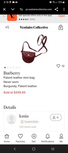 Authentische Burberry hell burgunderrot purpurrot Geldbörse Mini Umhängetasche mit weicher Tasche - Bild 17 von 18