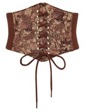 Renaissance Corset Belt Lace-up Tied Waspie Wide Elastic Waist Belts for Wome...