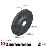 Zimmermann 400.3649.54 Bremsscheibe FüR Mercedes Benz GL Klasse R M W251 V251