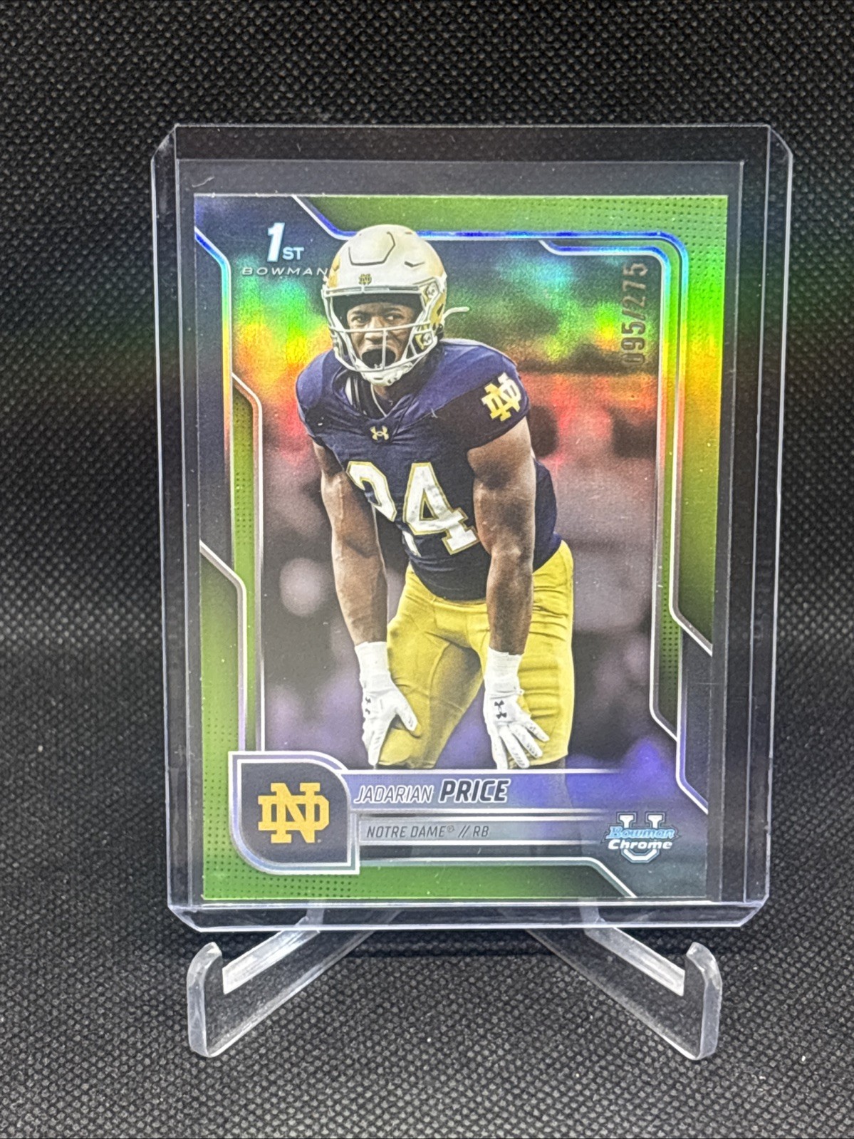 2025 BOWMAN U CHROME 1ST JADARIAN PRICE LIME GREEN REFRACTOR /275 Notre Dame 🔥
