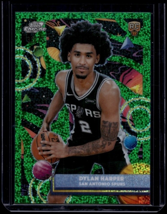 2025-26 Topps Cosmic Chrome Dylan Harper #186 Green Space Dust Refractor /75