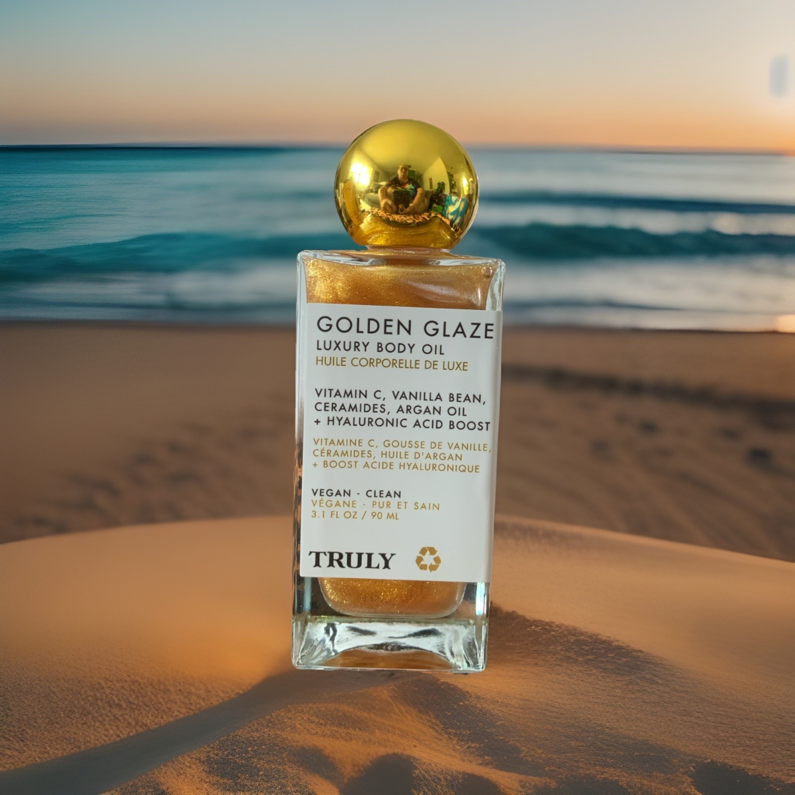 Truly Golden Glaze Luxury Body Oil,  Vitamin C, Vanilla Bean 3.1 Oz / 90ML Vegan