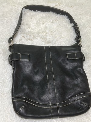 COACH Soho Slim Duffle 1453 Black Leather Shoulder Bag Buckle Y2K Vintage Coach Soho Slim Buckle Black Leather Shoulder Bag  main image 3