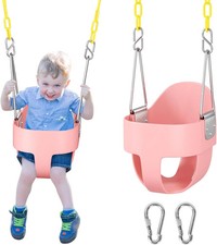 Toddler Swing High Back Full Bucket Seat 330lb Capacity Pink Outdoor Playground