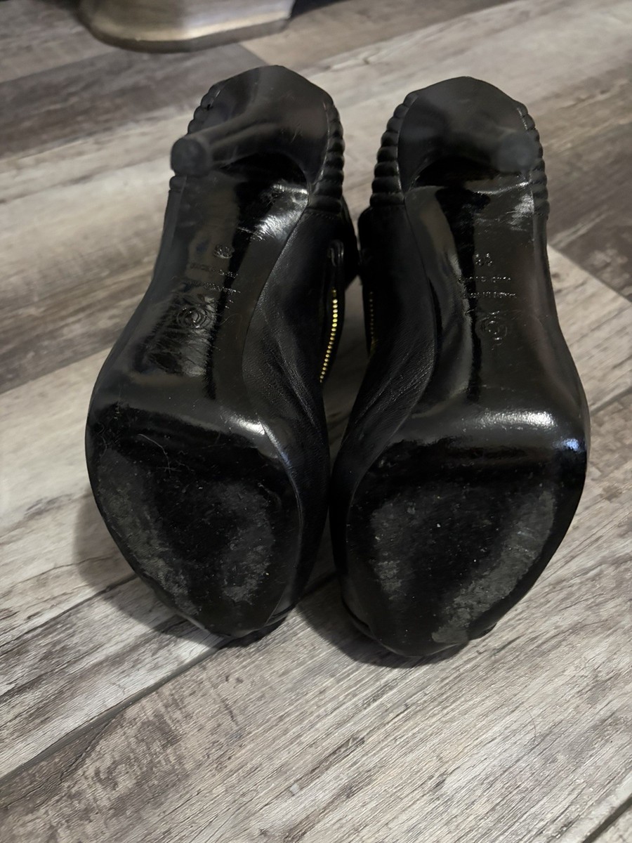 Vintage Alexander McQueen Women Skull Moto Peep Toe Zip Booties | eBay