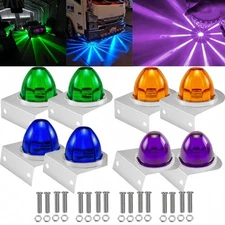 2x Big LED Watermelon Marker Lights with Brackets Indicator Lamp for Semi Truck