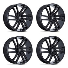 Set 4 26 Dub Dc275 Blaze Gloss Black 26x10 Wheels 6x5.5 25mm Truck Suv Rims