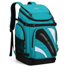 Ski Boot Bag,55L Large Ski Boots Travel Backpack for Men Tea Blue