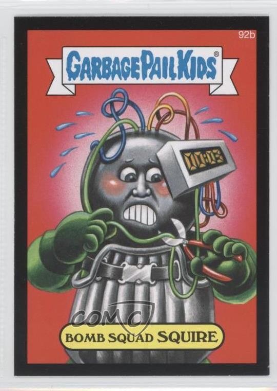 2014 Topps Garbage Pail Kids Series 2 Black #92b Bomb Squad Squire front