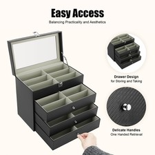 24 Slots Glasses Storage Display Case Organizer Box For Sunglasses Eyeglass Gift