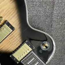 Solid Body Electric Guitar Stainless Fret Flamed Maple Top Bone Nut Black Burst