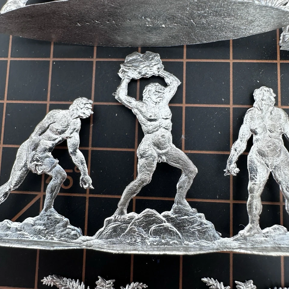 Berliner Zinnfiguren Ancient Neanderthal Wild Animal Scene Tin Flats Toy Figures - Image 2 of 4