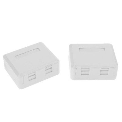 2-Port Keystone Jack Surface Mount Box White (1 Pack)