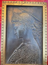 SANTA CECILIA, BASSORILIEVO BRONZO INZIO SEC. IN CORNICE DA DONATELLO