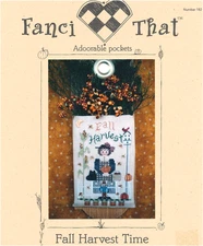 Fanci That FALL HARVEST TIME Cross Stitch Pattern Leaflet Only OOP ~ autumn girl