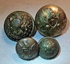 lot of 4 civil war era union federal uniform coat cuff buttons