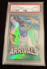 Junior Caminero 2024 Topps Finest Arrivals Green Refractor /75 PSA 10 RC Rays