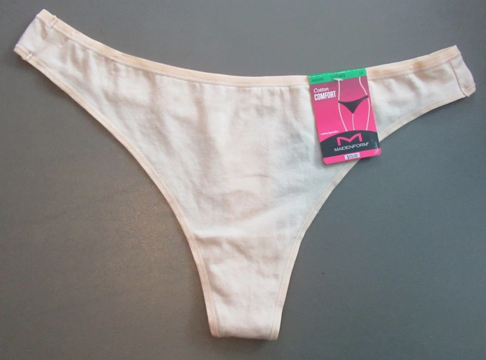 Paquete de 3 bragas de tanga Maidenform para mujer mezcla de algodón, azul gris beige, grandes / 7 Foto 3 de 4