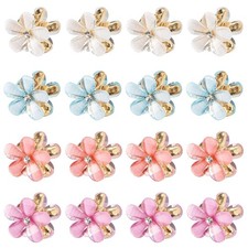 Small Flower Hair Clips for Women 16PCS Colourful Mini Crystal Flower Claw Cl...