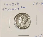 1942-D 10C Mercury Dime Very Fine. Wow 😲 Beautiful Coin. Check It Out 🎉