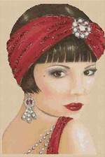 Art Deco Lady Counted Cross Stitch Chart No. 1-22