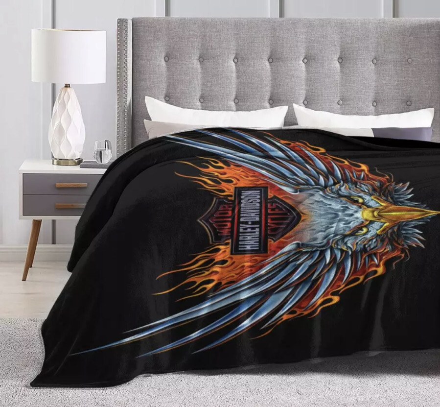 Harley Davidson blanket ブランケット Amazon.com: Harley-Davidson Folding Fleece Blanket, Vibrant