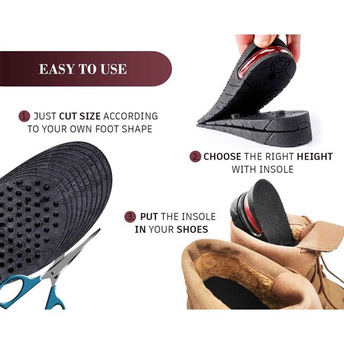 Insoles Men Women Invisible Heel Lift Taller Shoe Inserts Height Increase Pad - Bild 5 von 6