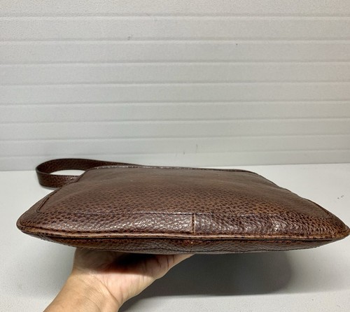 Vintage FURLA Brown Pebble Leather “Made in Italy” Rustic Brown Shoulder Bag - Picture 10 of 12