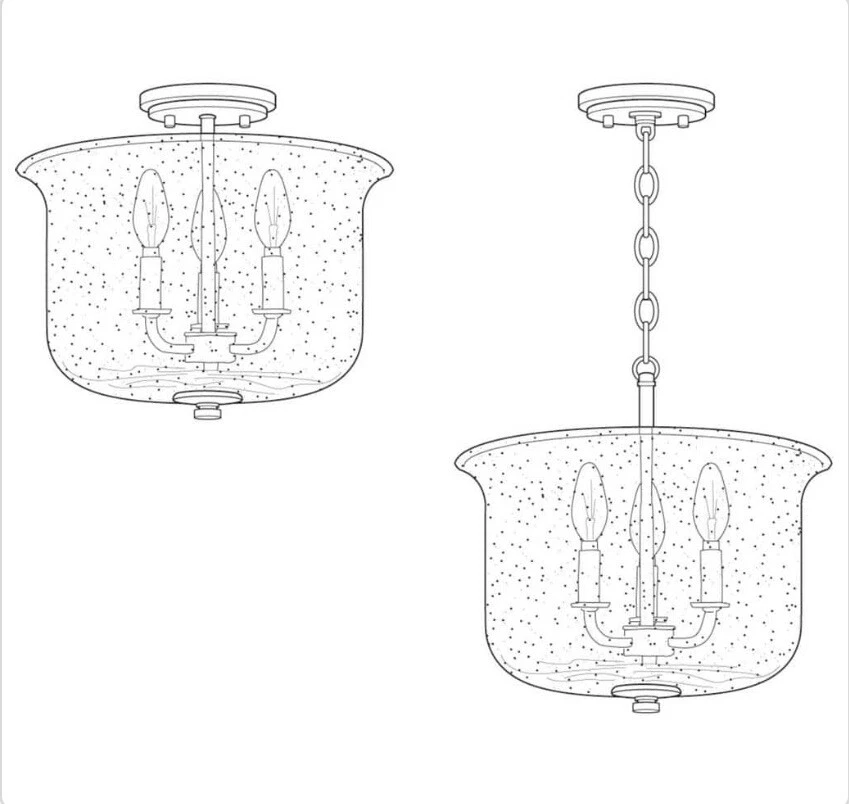 Progress Lighting P350153-031 Winslett 3-Light Black Convertible Flush Mount - Image 2 of 4