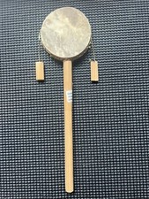 Vintage African Rattle Drum Double Sided Hand Percussion Rattle. Made In Kenya