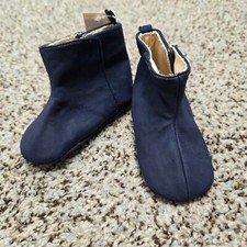 Baby Gap Navy Booties Piped Ankle Boots Infant Shoes 18-24M