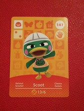 SCOOT ANIMAL CROSSING AMIIBO SERIES 2 CARD #147 TRACKED AU POST geniuine