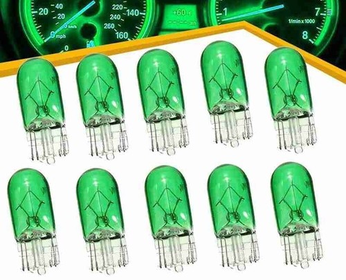 2x W5W 12V 5W GREEN SIDE LIGHT PUSH IN CAR CAPLESS 501 NUMBER PLATE BULBS - Picture 2 of 6