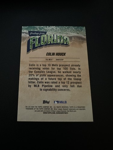Topps Pro Debut 2024 #CLRS-9 Colin Houck Fcl Mets Saludos desde Florida - Imagen 6 de 6