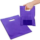 Mt Products Purple Plastic Shopping Bags, 9" x 12" Merchandise Bags - Pack of 25