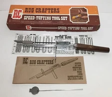 Vintage RC Rug Crafters Speed Tufting Tapestry Tool Set w/ Original Box & Papers