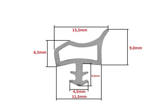 Guarnizione porta camera/guarnizione porta/gomma porta per scanalatura 4 mm con arresto naso colore a scelta - Foto 2 di 9