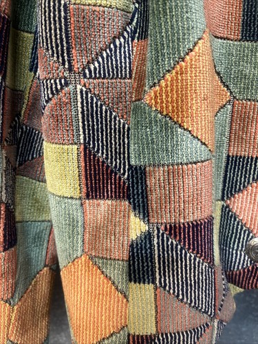 Wraps Collection Jacket 82%Viscose Size M Patch Design Multicolor USA Made Coat - Picture 2 of 17