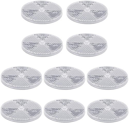 10 Pack Front round Reflector for Driveway Fence Gate Posts Trailers Safety Auto
