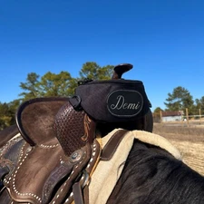 Personalized Horse Saddle Bag, Black Pommel Bag, Horse Tack, Saddle Accessories