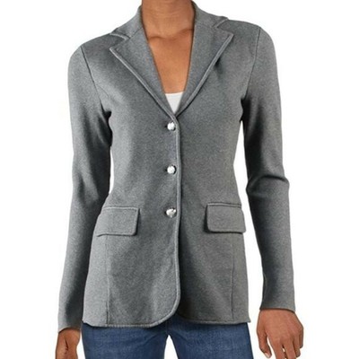 NWT Women's Lauren Knit Sweater Blazer Heather Gray Size L Ralph Lauren | eBay