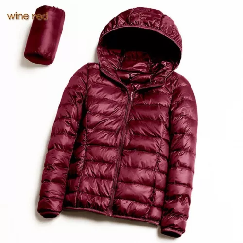 Womens Packable Ultralight Duck Down Jacket Puffer Parka Hooded Coats PLUS SIZE - Picture 15 of 26