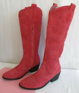 maroon tall boots